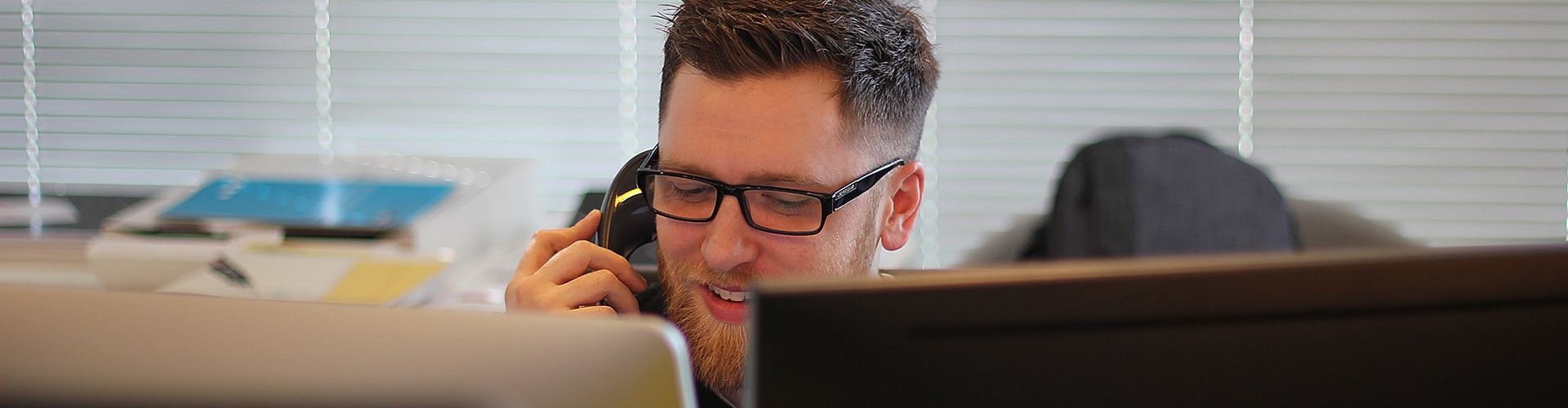Volumatic Aftersales support team member on the phone Volumatic Aftersales support team member on the phone
