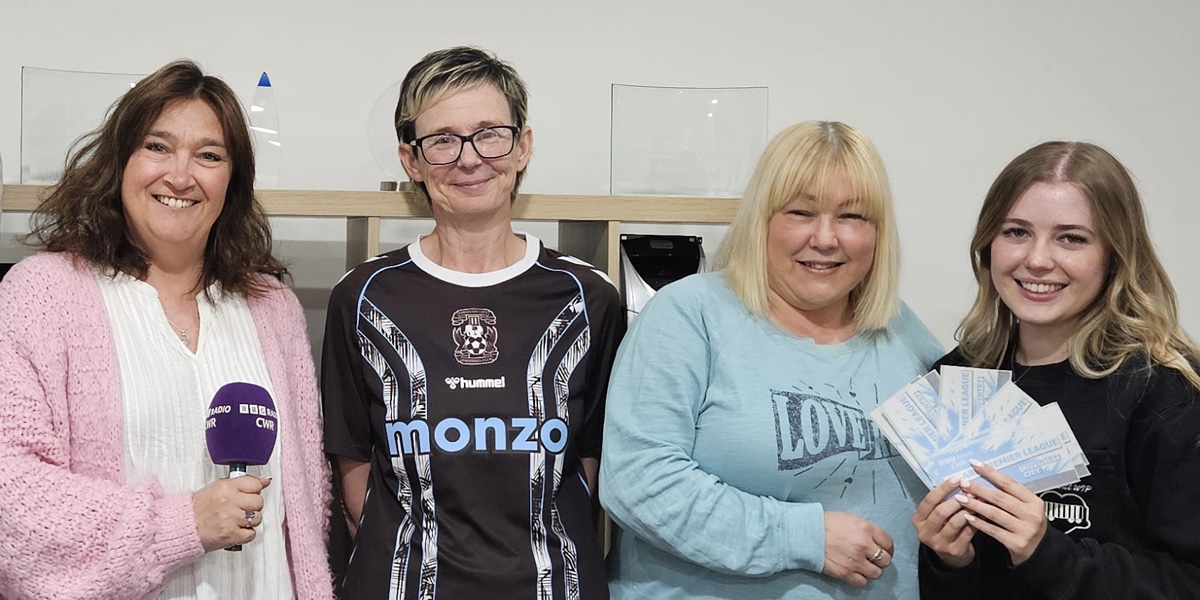 Lorna Bailey from BBC CWR with the Volumatic team